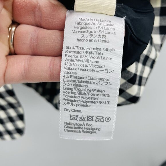 Madewell Womens Size 10 Gingham Single Breasted Crewneck Vest in Black $118 427 - Picture 9 of 9